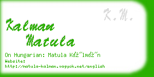 kalman matula business card